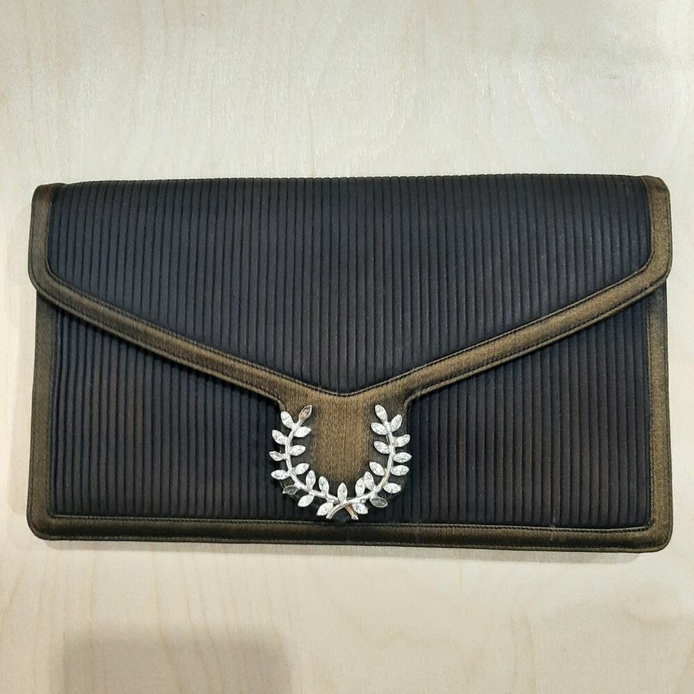 Rare Vintage 1960's iconic glam dual tone satin clutch bag and coin purse